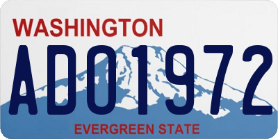 WA license plate ADO1972