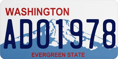WA license plate ADO1978