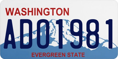 WA license plate ADO1981