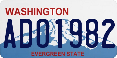 WA license plate ADO1982