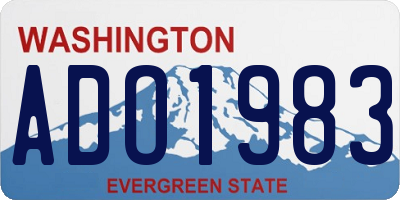 WA license plate ADO1983