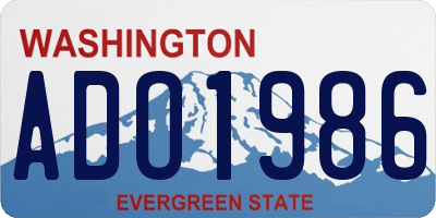 WA license plate ADO1986
