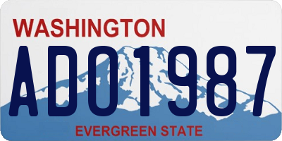 WA license plate ADO1987