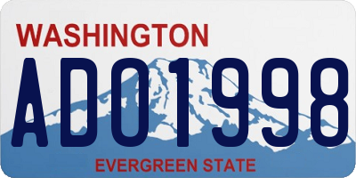WA license plate ADO1998