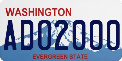WA license plate ADO2000