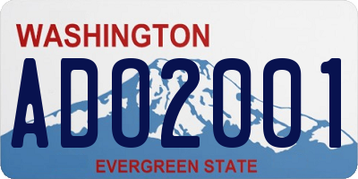 WA license plate ADO2001