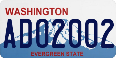 WA license plate ADO2002