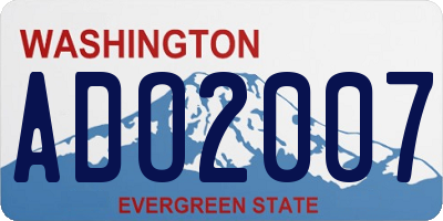 WA license plate ADO2007