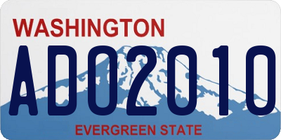 WA license plate ADO2010