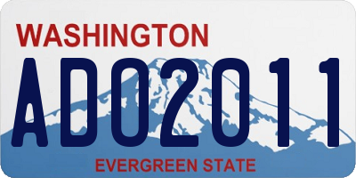 WA license plate ADO2011