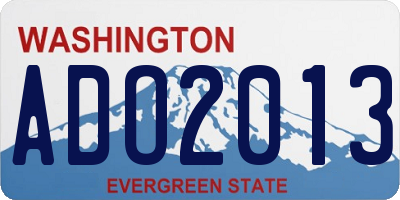 WA license plate ADO2013