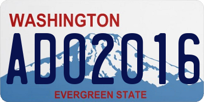 WA license plate ADO2016