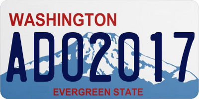 WA license plate ADO2017