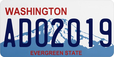 WA license plate ADO2019