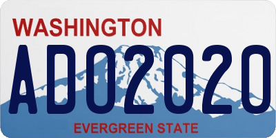 WA license plate ADO2020