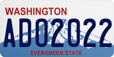 WA license plate ADO2022