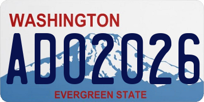 WA license plate ADO2026