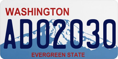 WA license plate ADO2030