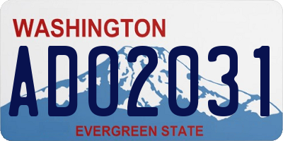 WA license plate ADO2031