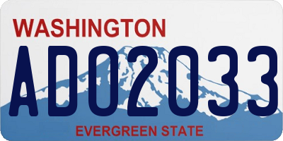 WA license plate ADO2033