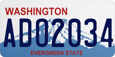 WA license plate ADO2034