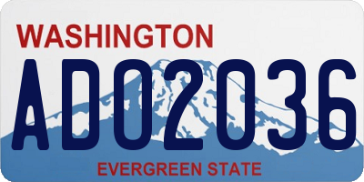 WA license plate ADO2036