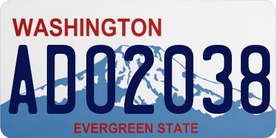 WA license plate ADO2038