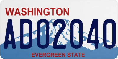 WA license plate ADO2040