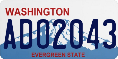 WA license plate ADO2043