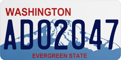 WA license plate ADO2047