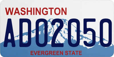 WA license plate ADO2050