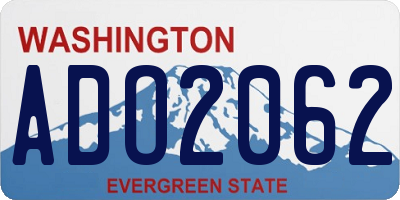 WA license plate ADO2062
