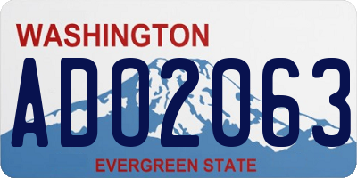 WA license plate ADO2063