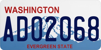 WA license plate ADO2068