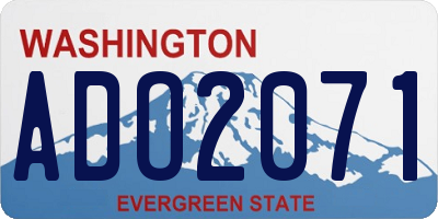WA license plate ADO2071