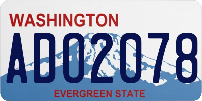 WA license plate ADO2078