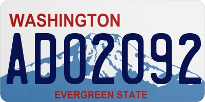 WA license plate ADO2092