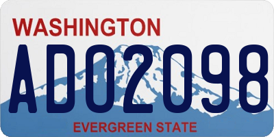 WA license plate ADO2098