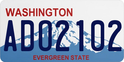 WA license plate ADO2102