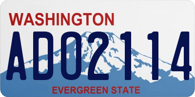 WA license plate ADO2114
