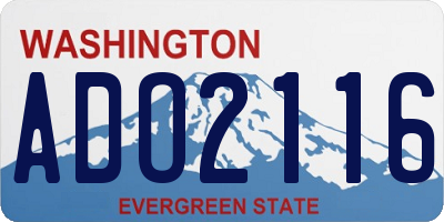 WA license plate ADO2116