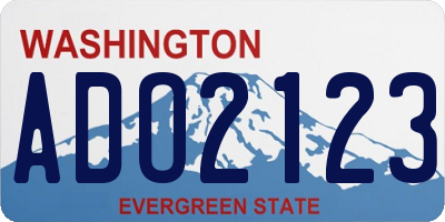 WA license plate ADO2123