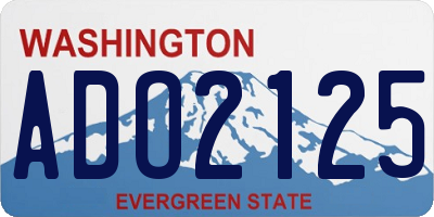 WA license plate ADO2125