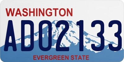 WA license plate ADO2133