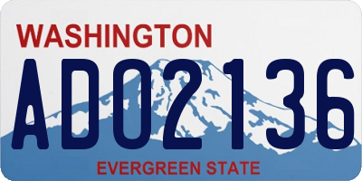 WA license plate ADO2136