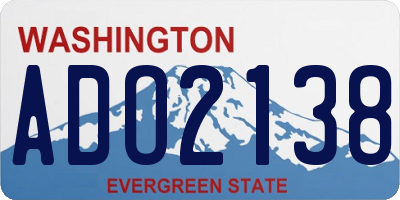 WA license plate ADO2138