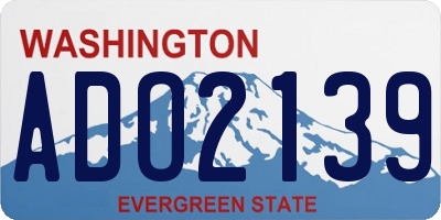 WA license plate ADO2139