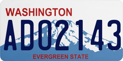 WA license plate ADO2143