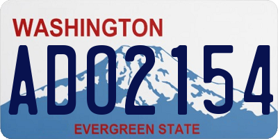 WA license plate ADO2154