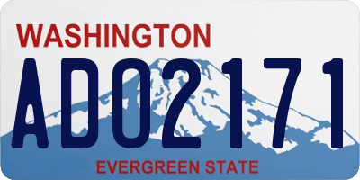 WA license plate ADO2171